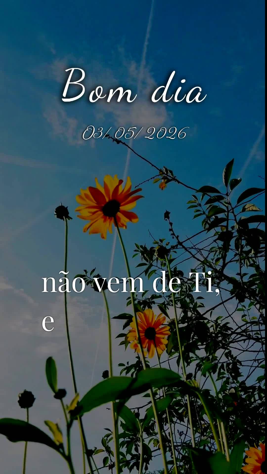 Deus, bom dia. Antes de qualquer coisa, obrigado por abrir meus olhos neste Domingo, 3 de Maio de 2026. Que privilégio começar mais um mês ao Teu lado...