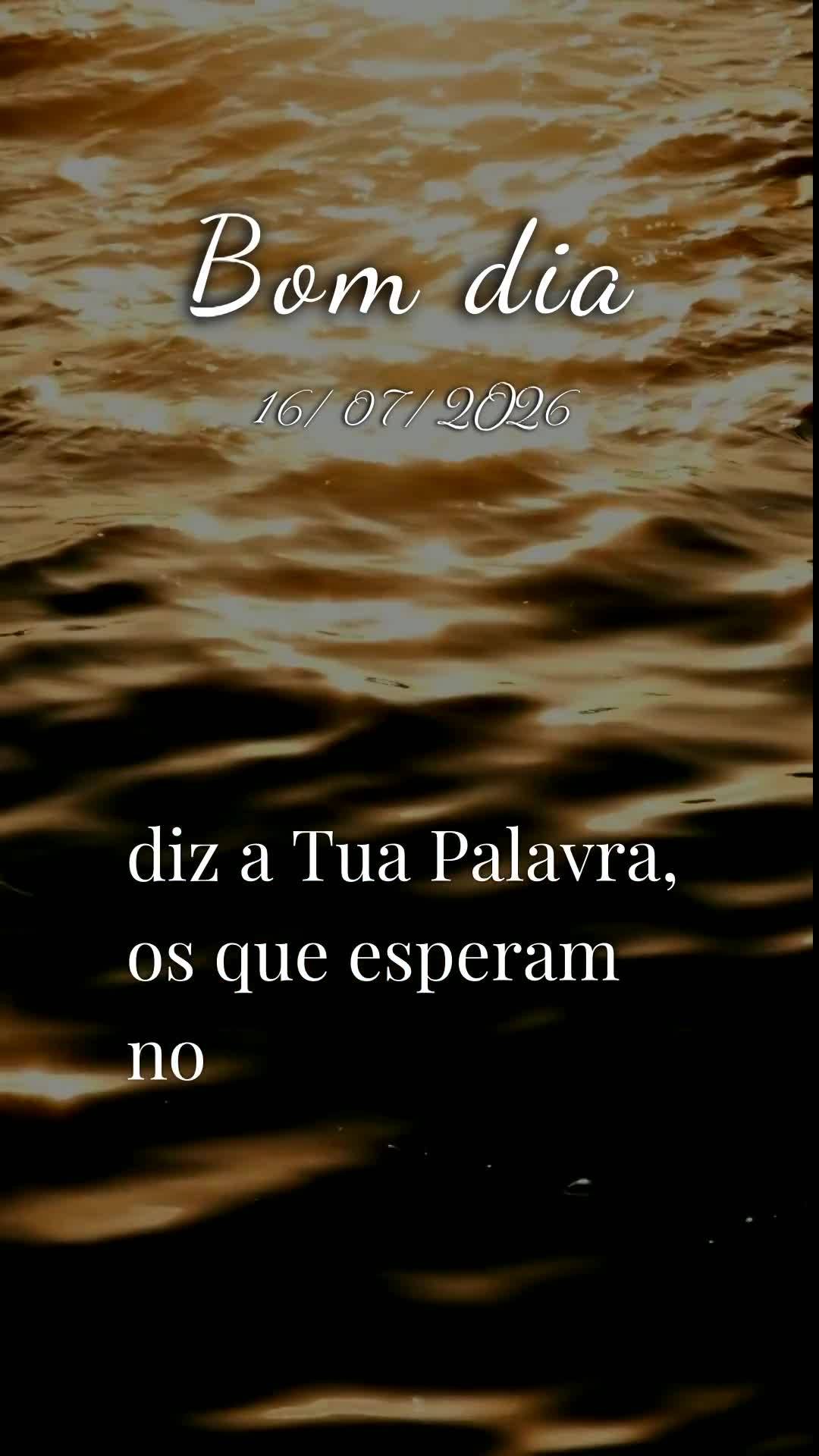 Deus, hoje é quinta-feira, meu pai, dia dezesseis de julho de dois mil e vinte e seis, e antes que o dia avance eu paro para te dizer obrigado. Bom dia,...