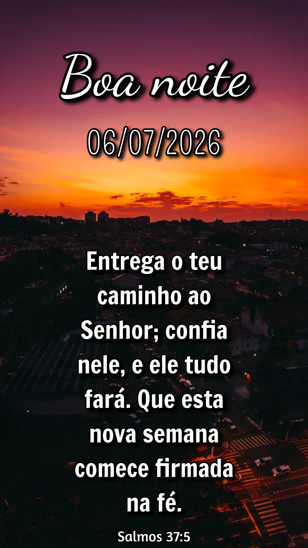 Entrega o teu caminho ao Senhor; confia nele, e ele tudo fará. Que esta nova semana comece firmada na fé. Salmos 37:5