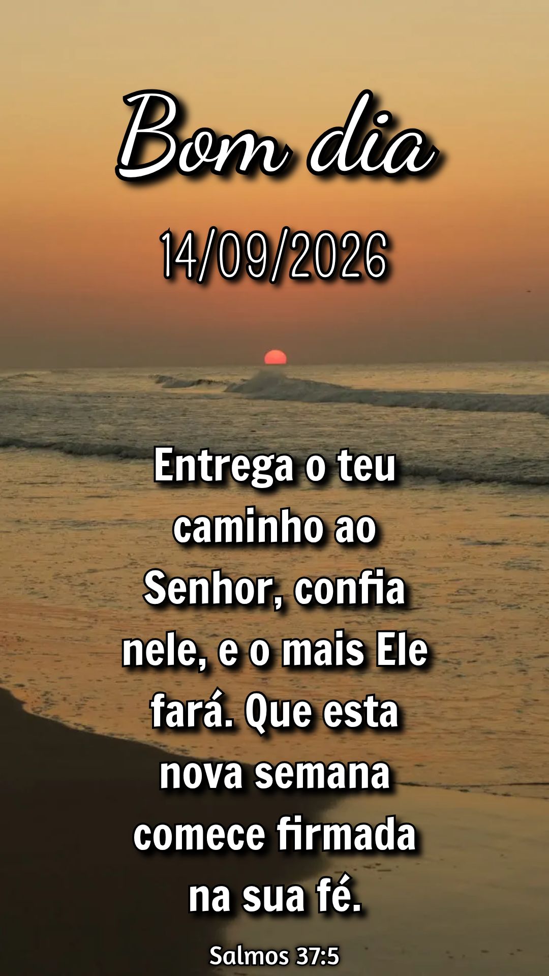 Entrega o teu caminho ao Senhor, confia nele, e o mais Ele fará. Que esta nova semana comece firmada na sua fé. Salmos 37:5