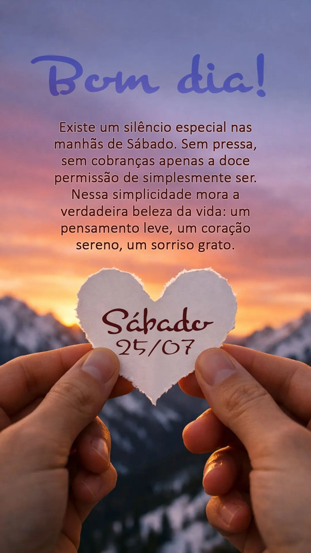 Existe um silêncio especial nas manhãs de sábado. Sem pressa, sem cobranças — apenas a doce permissão de simplesmente ser. Nessa simplicidade mora...