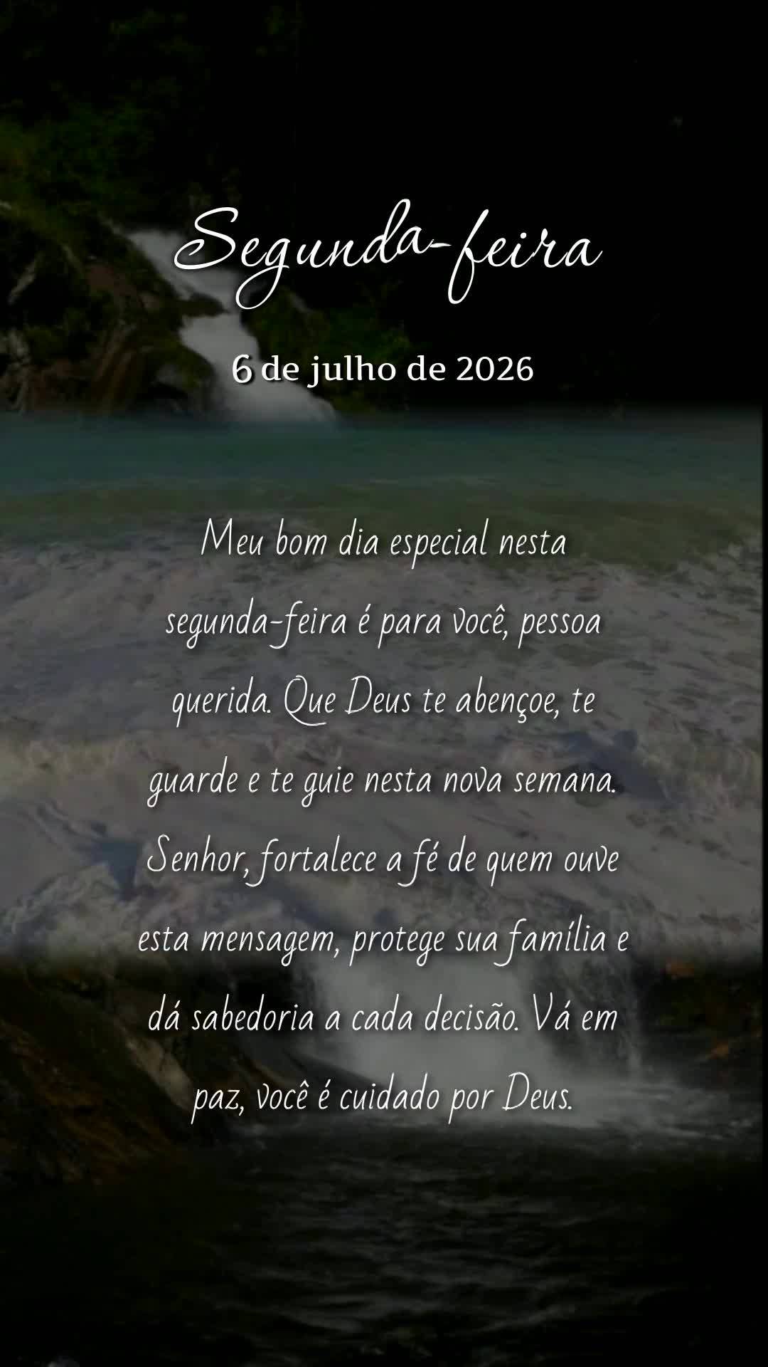Meu bom dia especial nesta segunda-feira é para você, pessoa querida. Que Deus te abençoe, te guarde e te guie nesta nova semana. Senhor, fortalece a ...