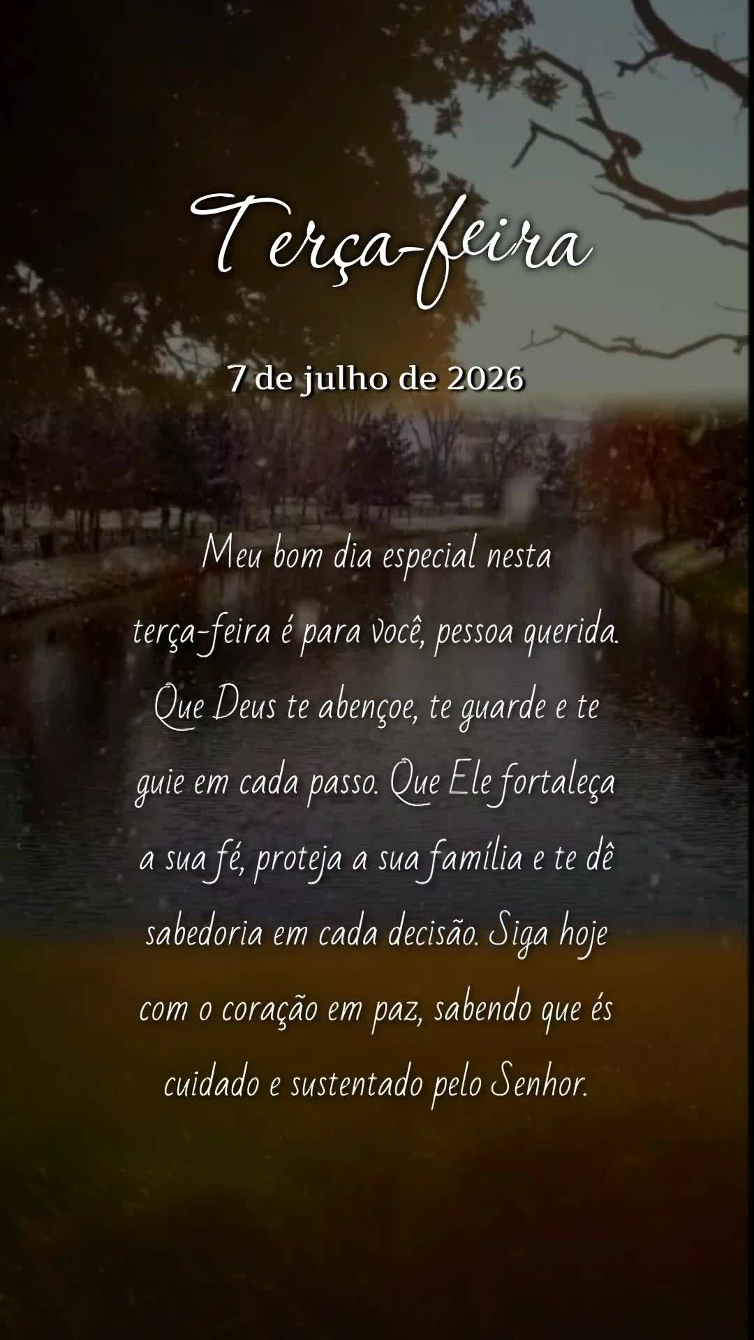 Meu bom dia especial nesta terça-feira é para você, pessoa querida. Que Deus te abençoe, te guarde e te guie em cada passo. Que Ele fortaleça a sua ...