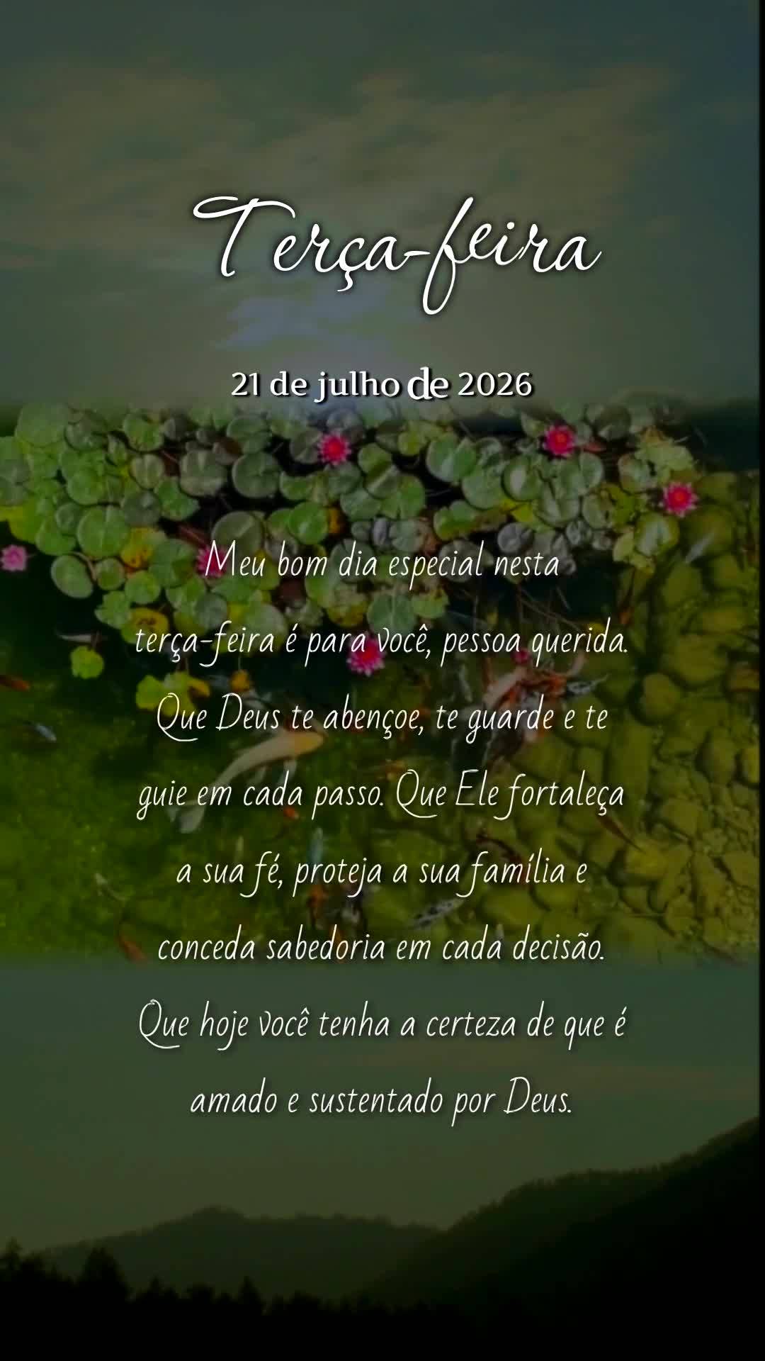 Meu bom dia especial nesta terça-feira é para você, pessoa querida. Que Deus te abençoe, te guarde e te guie em cada passo. Que Ele fortaleça a sua ...