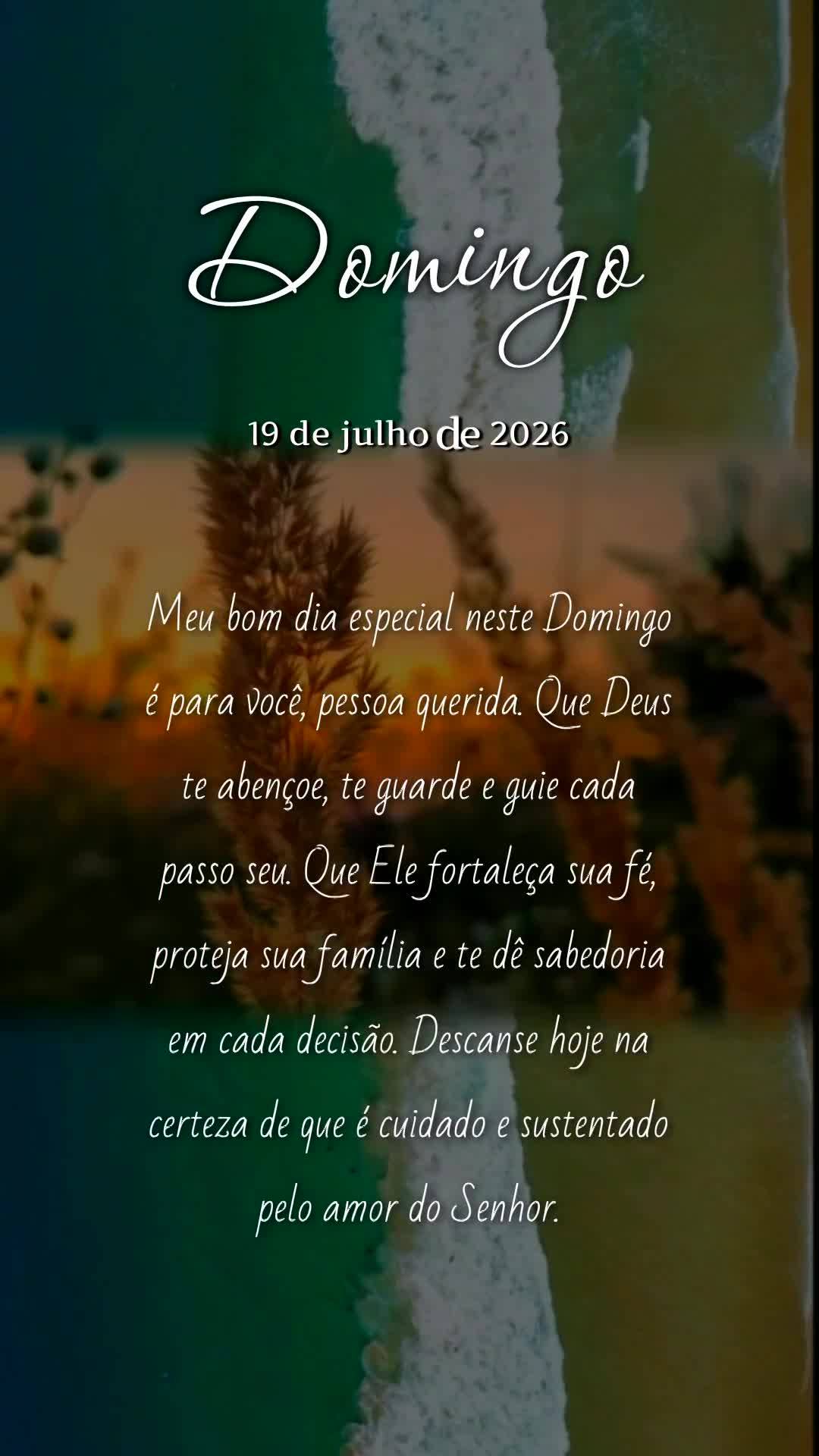 Meu bom dia especial neste Domingo é para você, pessoa querida. Que Deus te abençoe, te guarde e guie cada passo seu. Que Ele fortaleça sua fé, prot...