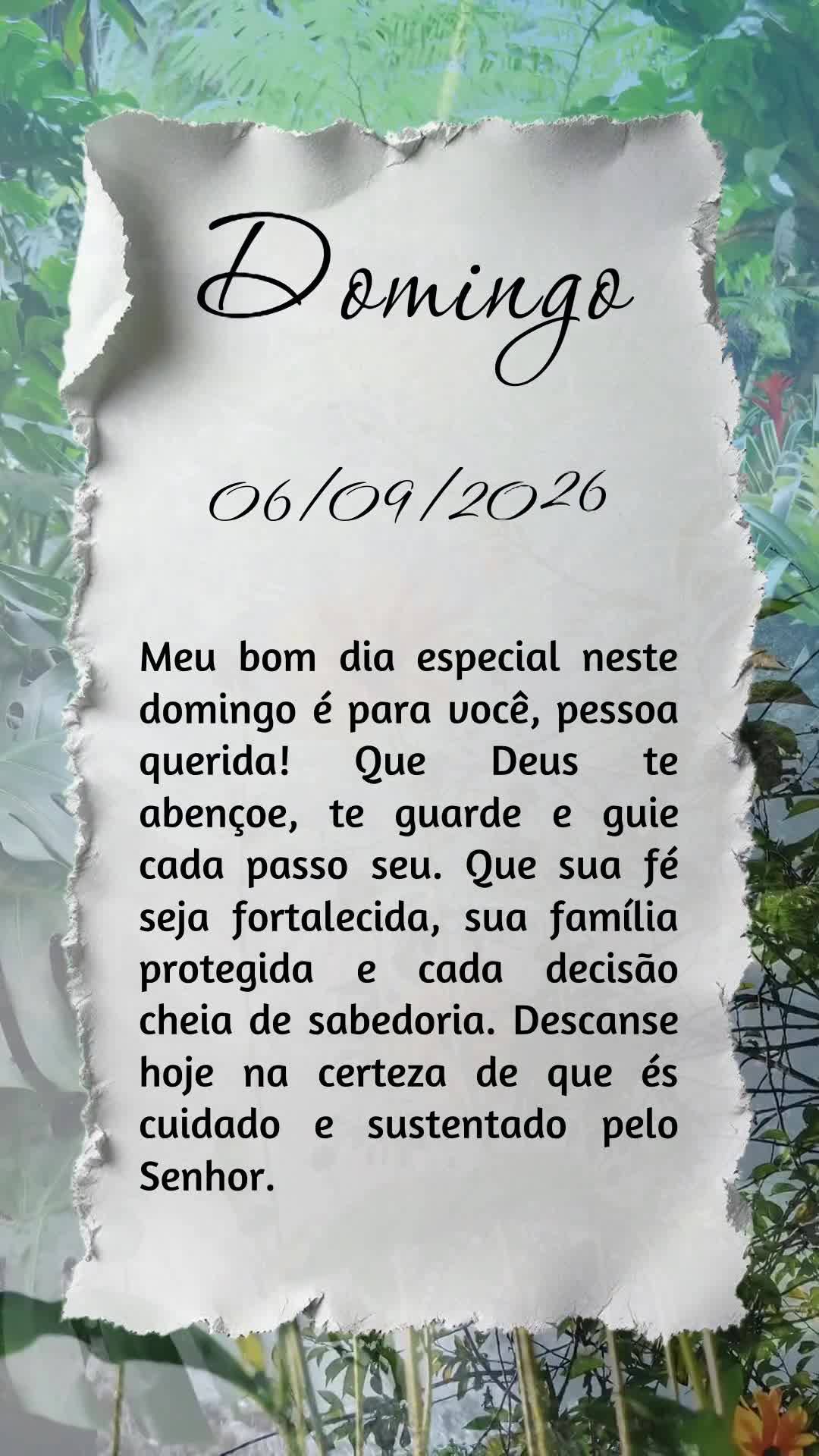 Meu bom dia especial neste domingo é para você, pessoa querida! Que Deus te abençoe, te guarde e guie cada passo seu. Que sua fé seja fortalecida, su...
