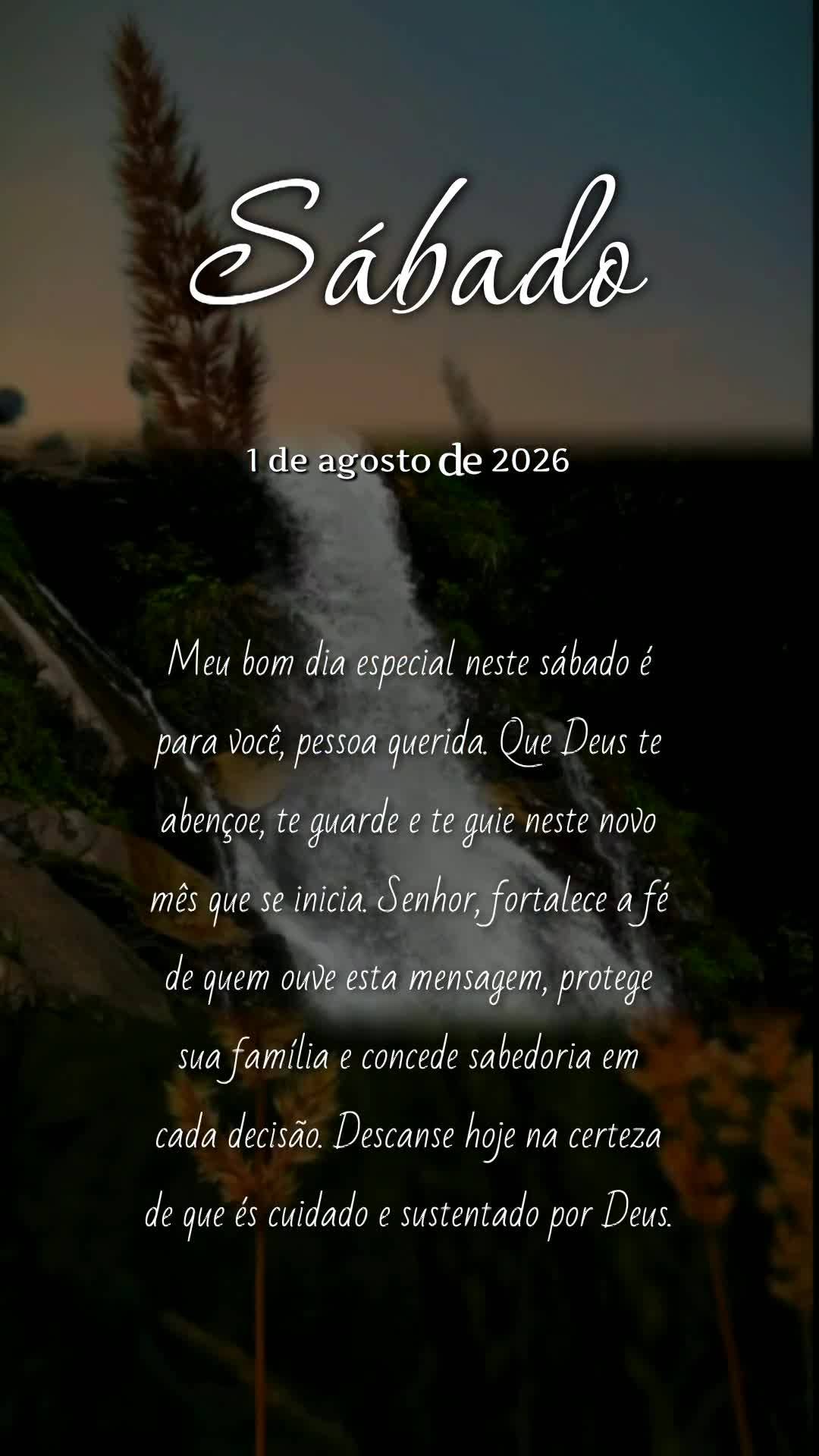 Meu bom dia especial neste sábado é para você, pessoa querida. Que Deus te abençoe, te guarde e te guie neste novo mês que se inicia. Senhor, fortal...