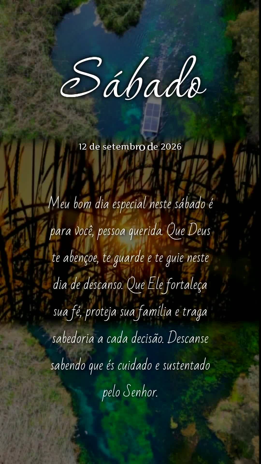 Meu bom dia especial neste sábado é para você, pessoa querida. Que Deus te abençoe, te guarde e te guie neste dia de descanso. Que Ele fortaleça sua...