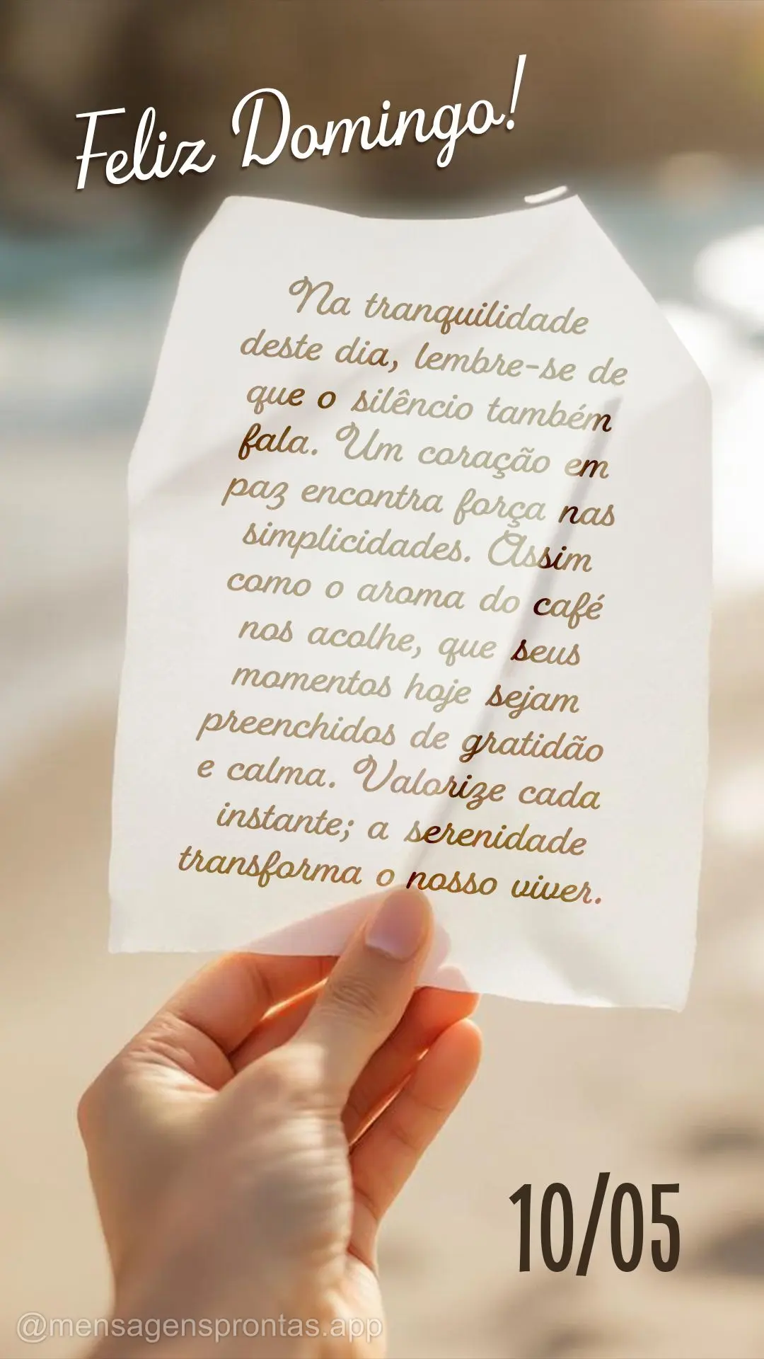 Na tranquilidade deste dia, lembre-se de que o silêncio também fala. Um coração em paz encontra força nas simplicidades. Assim como o aroma do café...