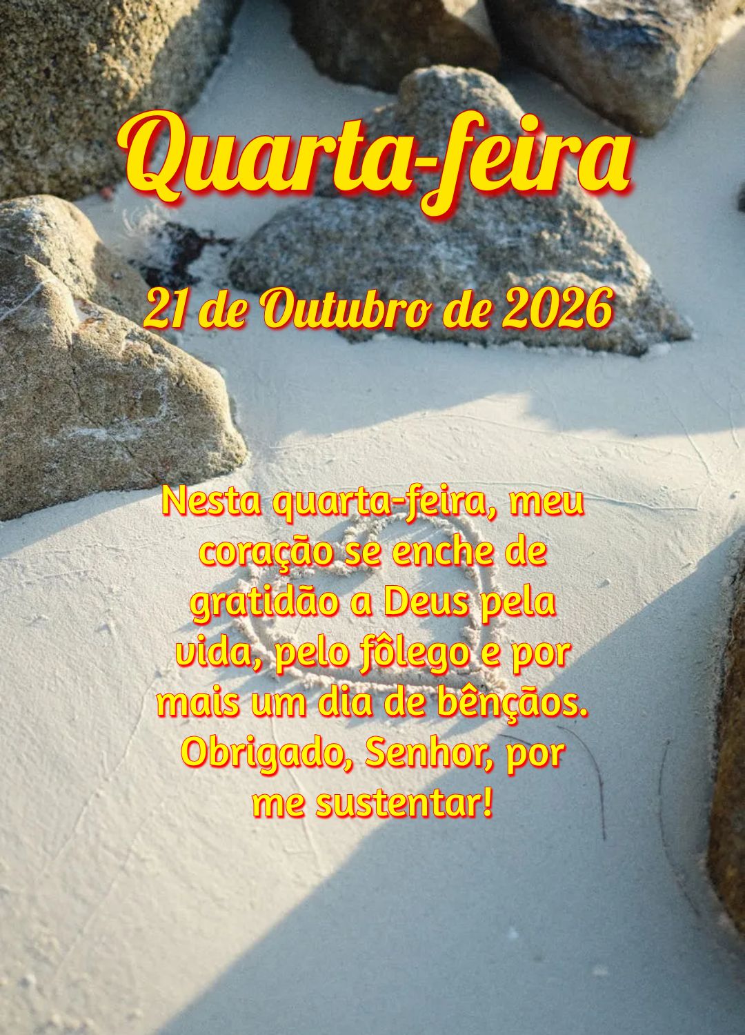 Nesta quarta-feira, meu coração se enche de gratidão a Deus pela vida, pelo fôlego e por mais um dia de bênçãos. Obrigado, Senhor, por me sustenta...