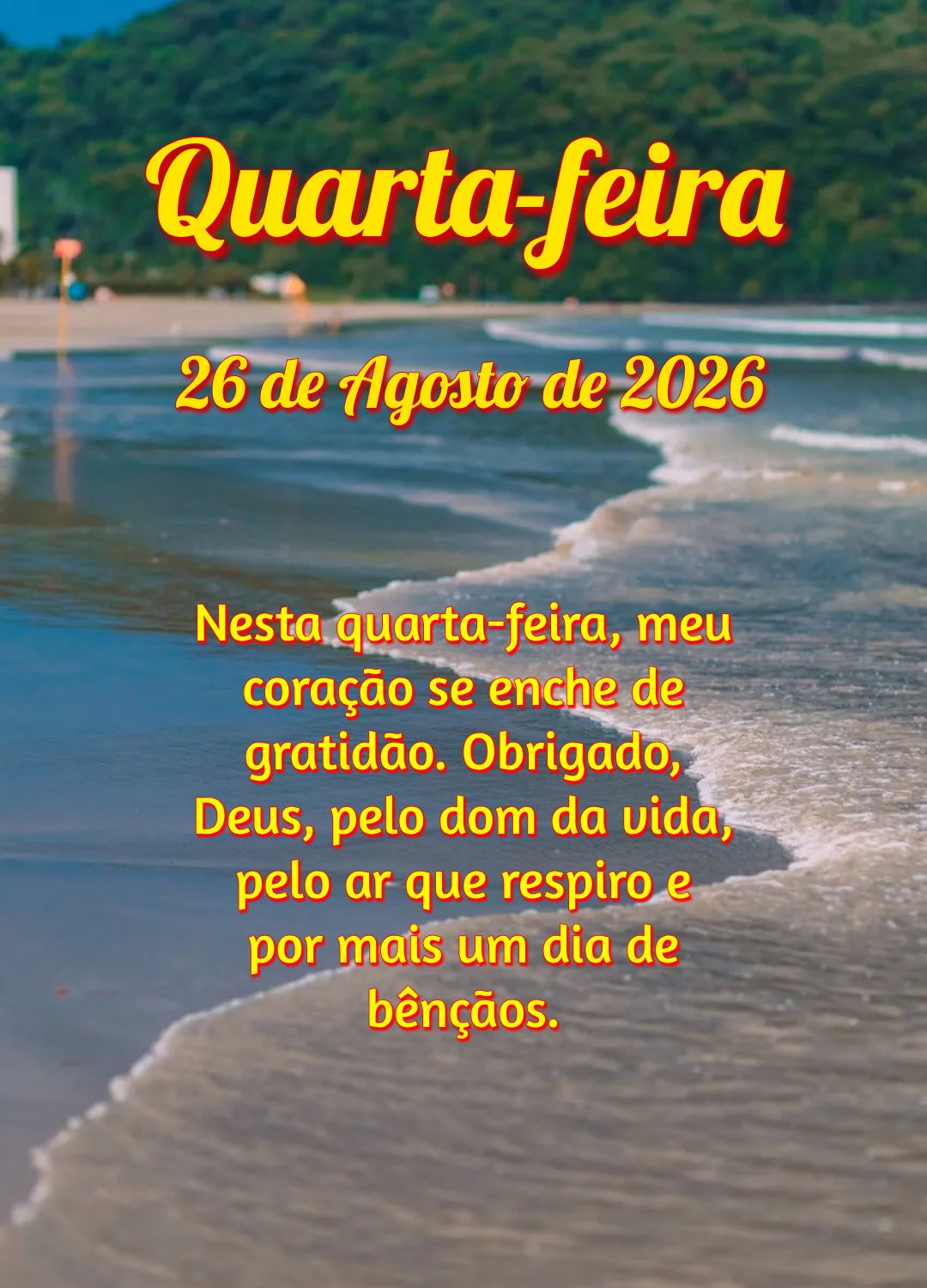 Nesta quarta-feira, meu coração se enche de gratidão. Obrigado, Deus, pelo dom da vida, pelo ar que respiro e por mais um dia de bênçãos.