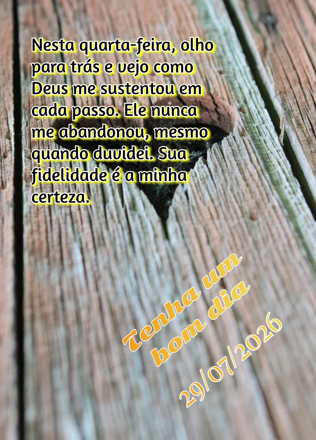 Nesta quarta-feira, olho para trás e vejo como Deus me sustentou em cada passo. Ele nunca me abandonou, mesmo quando duvidei. Sua fidelidade é a minha ...
