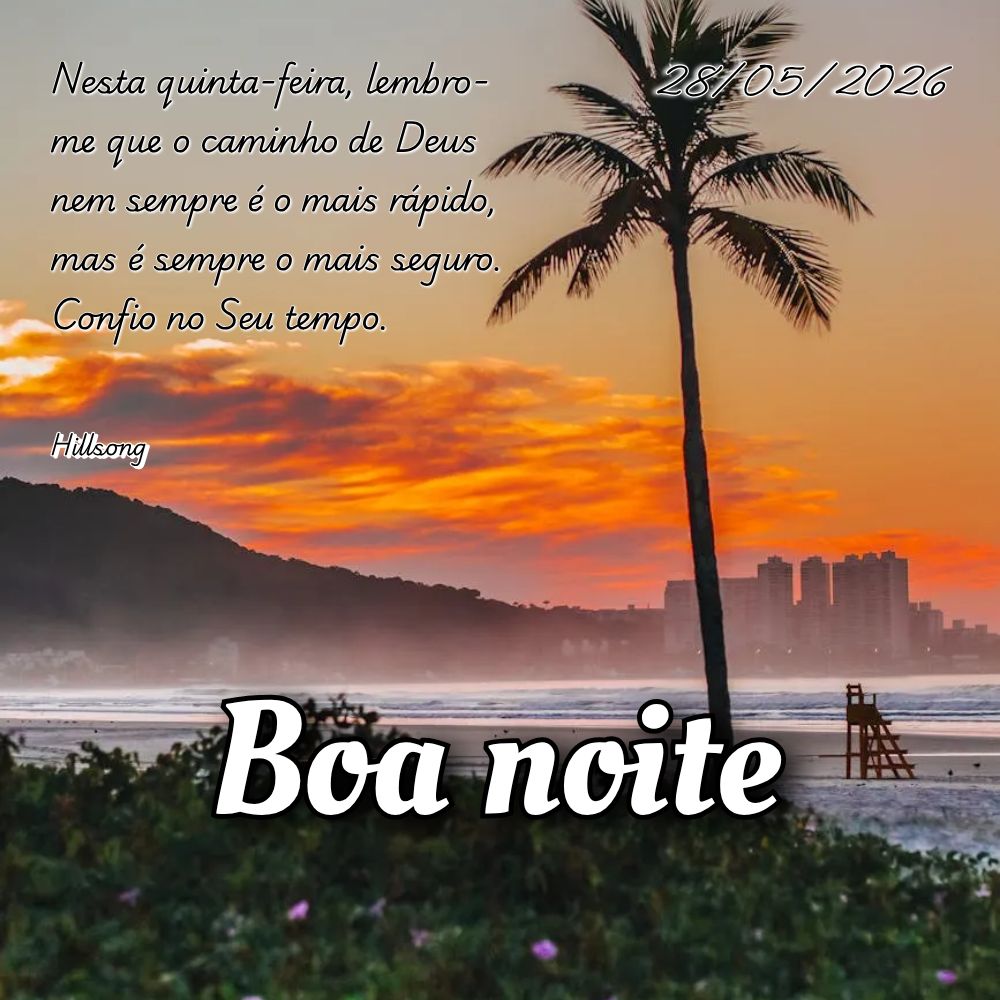 Nesta quinta-feira, lembro-me que o caminho de Deus nem sempre é o mais rápido, mas é sempre o mais seguro. Confio no Seu tempo. Hillsong