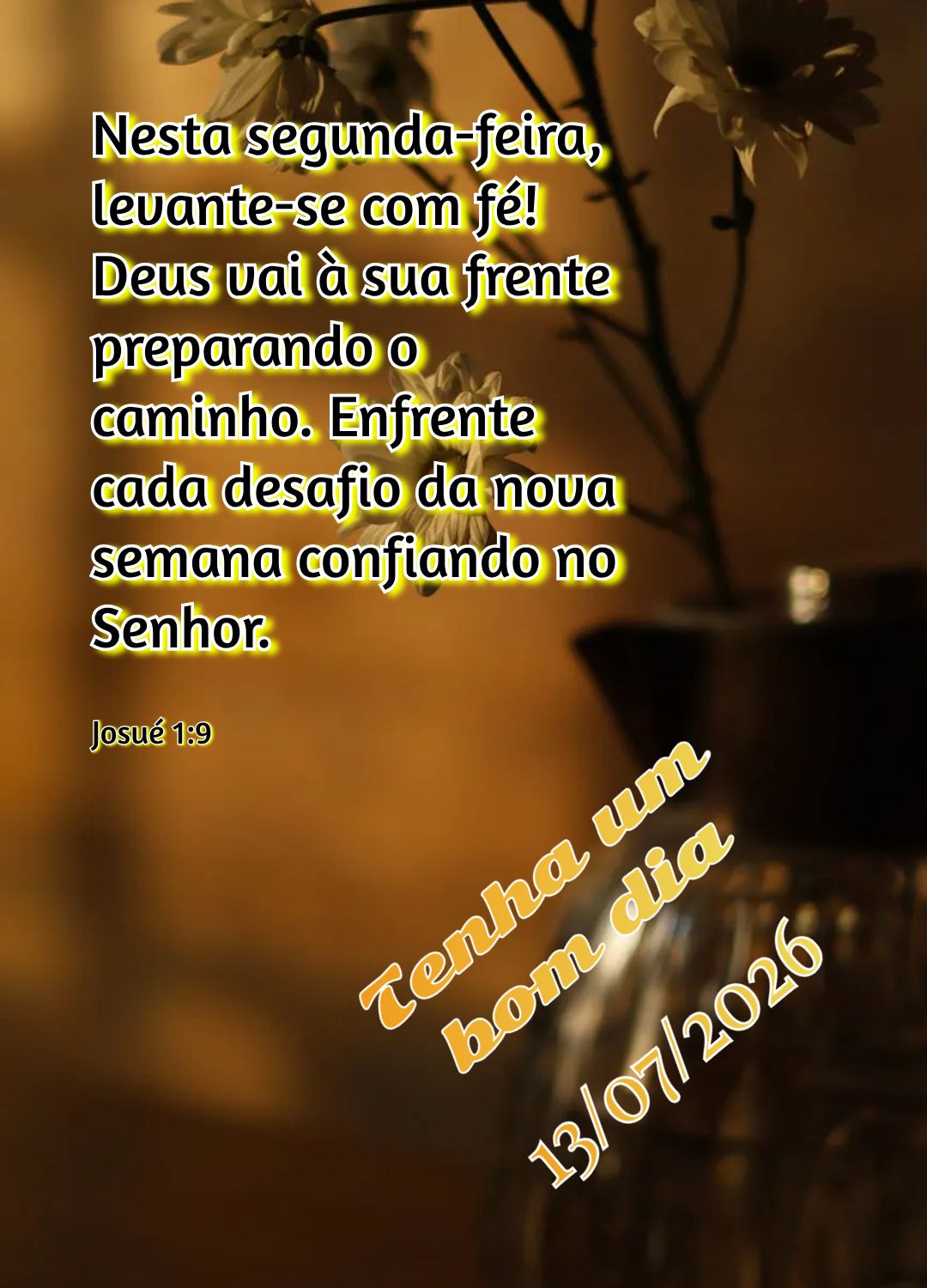Nesta segunda-feira, levante-se com fé! Deus vai à sua frente preparando o caminho. Enfrente cada desafio da nova semana confiando no Senhor. Tenha um ...