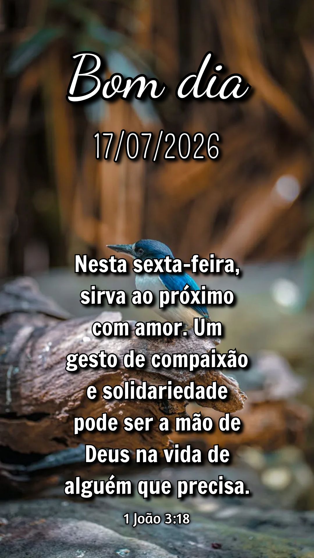 Nesta sexta-feira, sirva ao próximo com amor. Um gesto de compaixão e solidariedade pode ser a mão de Deus na vida de alguém que precisa. 1 João 3:1...