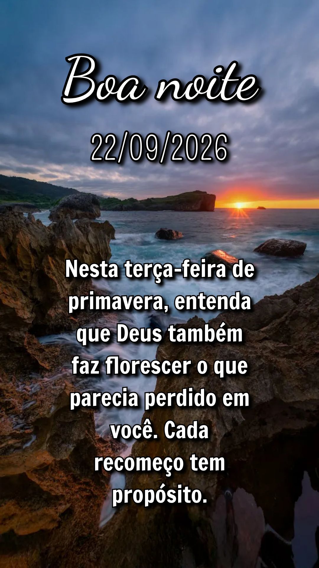 Nesta terça-feira de primavera, entenda que Deus também faz florescer o que parecia perdido em você. Cada recomeço tem propósito.