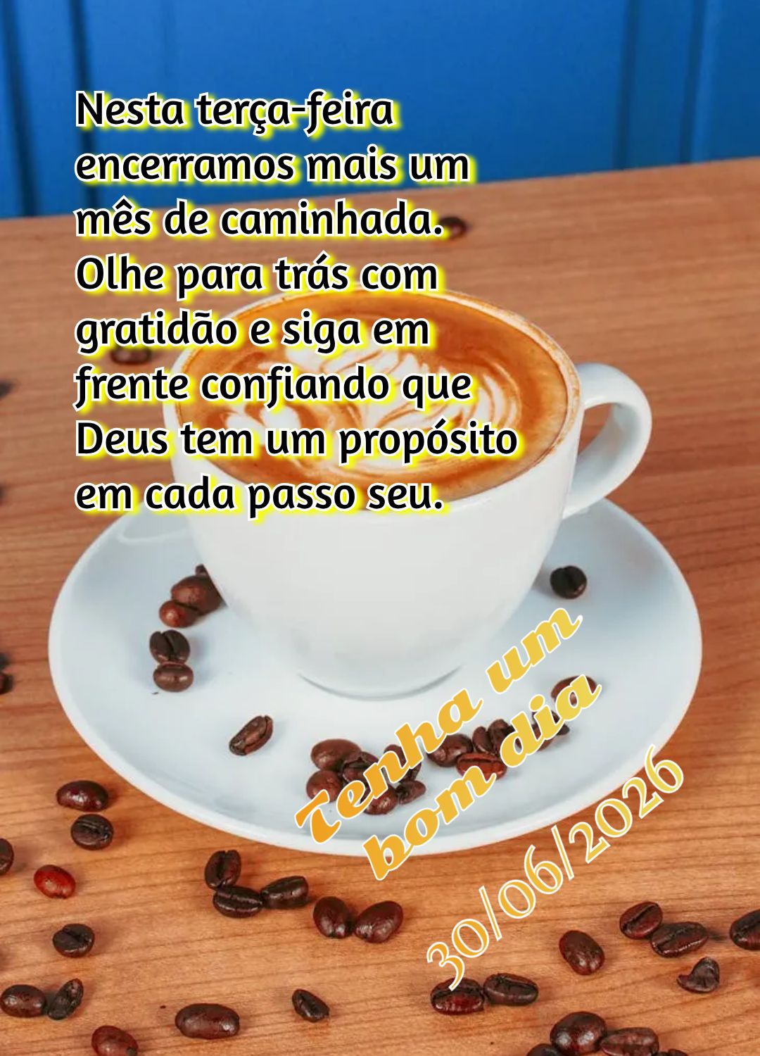 Nesta terça-feira encerramos mais um mês de caminhada. Olhe para trás com gratidão e siga em frente confiando que Deus tem um propósito em cada pass...