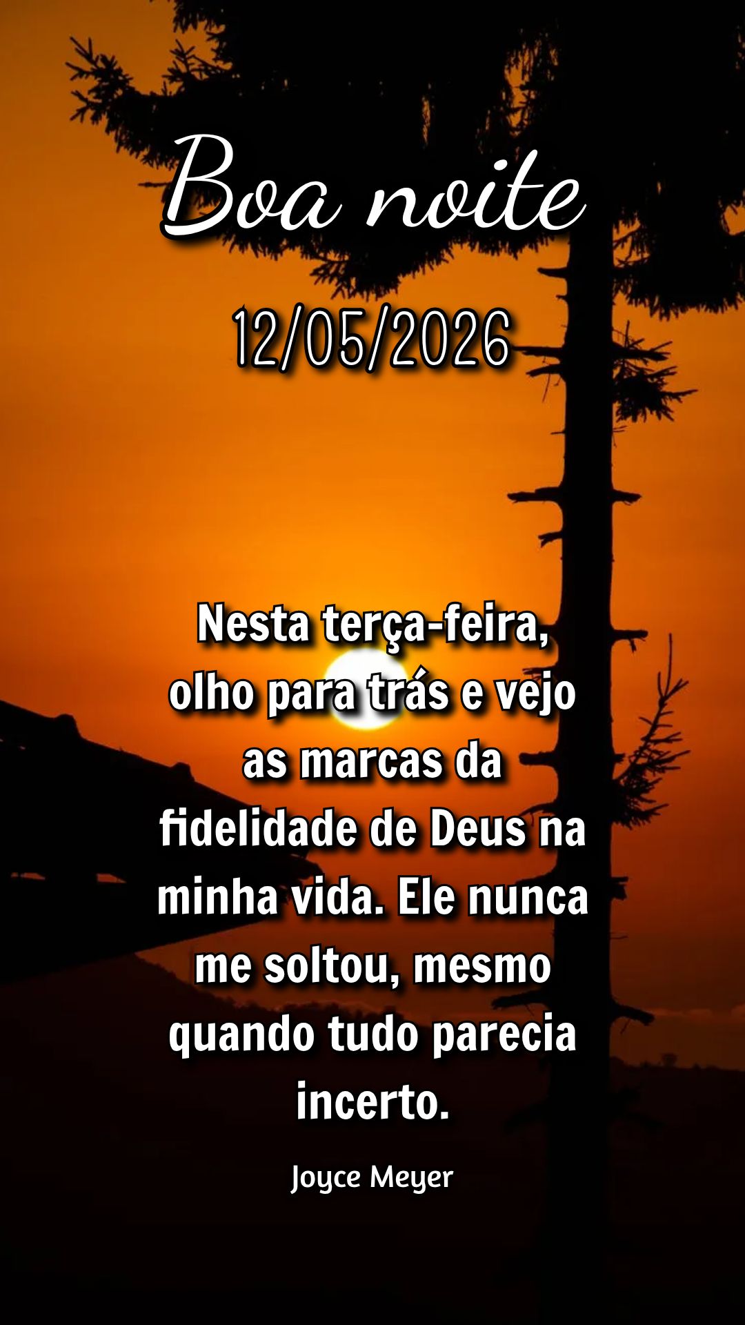 Nesta terça-feira, olho para trás e vejo as marcas da fidelidade de Deus na minha vida. Ele nunca me soltou, mesmo quando tudo parecia incerto. Joyce M...