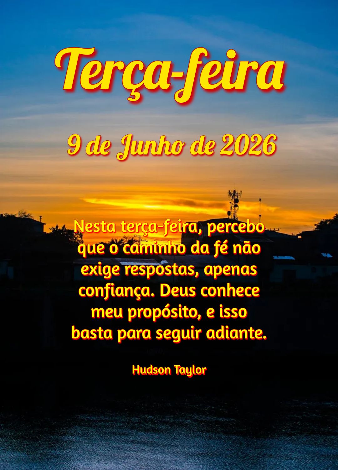 Nesta terça-feira, percebo que o caminho da fé não exige respostas, apenas confiança. Deus conhece meu propósito, e isso basta para seguir adiante. ...