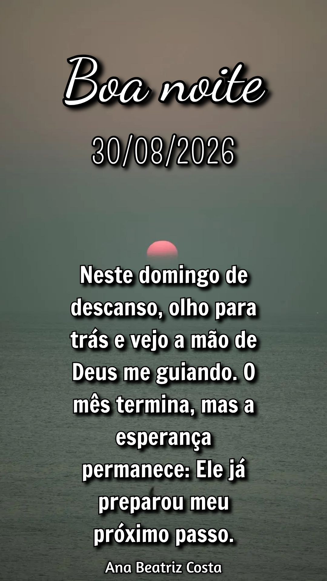 Neste domingo de descanso, olho para trás e vejo a mão de Deus me guiando. O mês termina, mas a esperança permanece: Ele já preparou meu próximo pa...