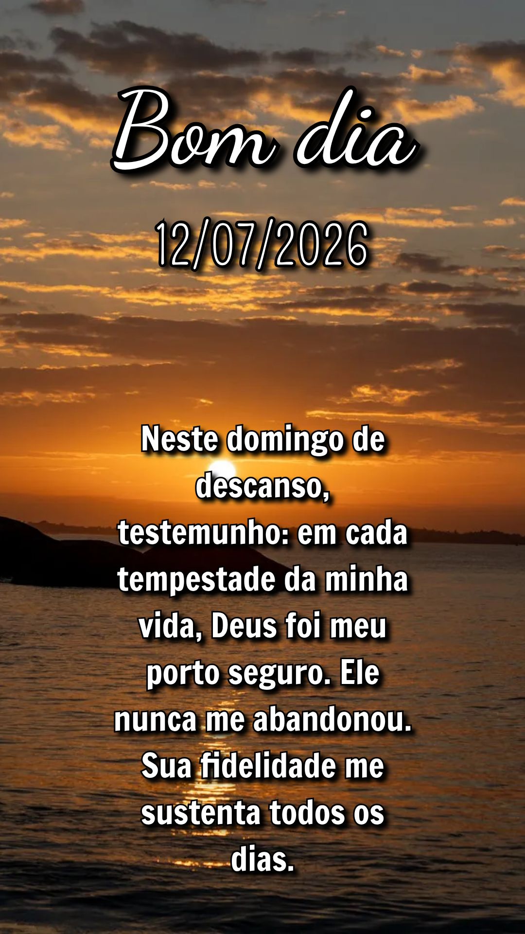 Neste domingo de descanso, testemunho: em cada tempestade da minha vida, Deus foi meu porto seguro. Ele nunca me abandonou. Sua fidelidade me sustenta to...