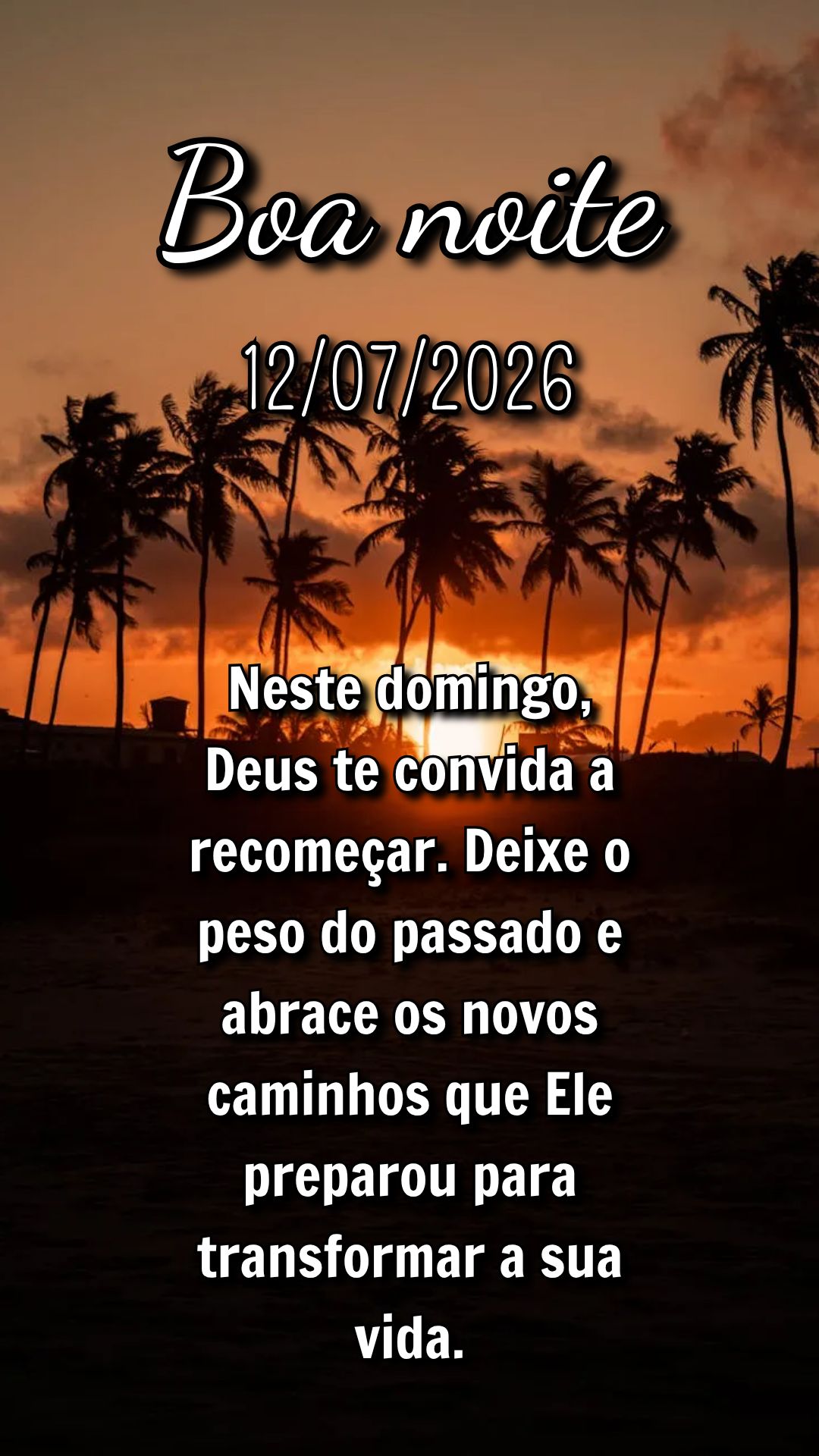Neste domingo, Deus te convida a recomeçar. Deixe o peso do passado e abrace os novos caminhos que Ele preparou para transformar a sua vida.