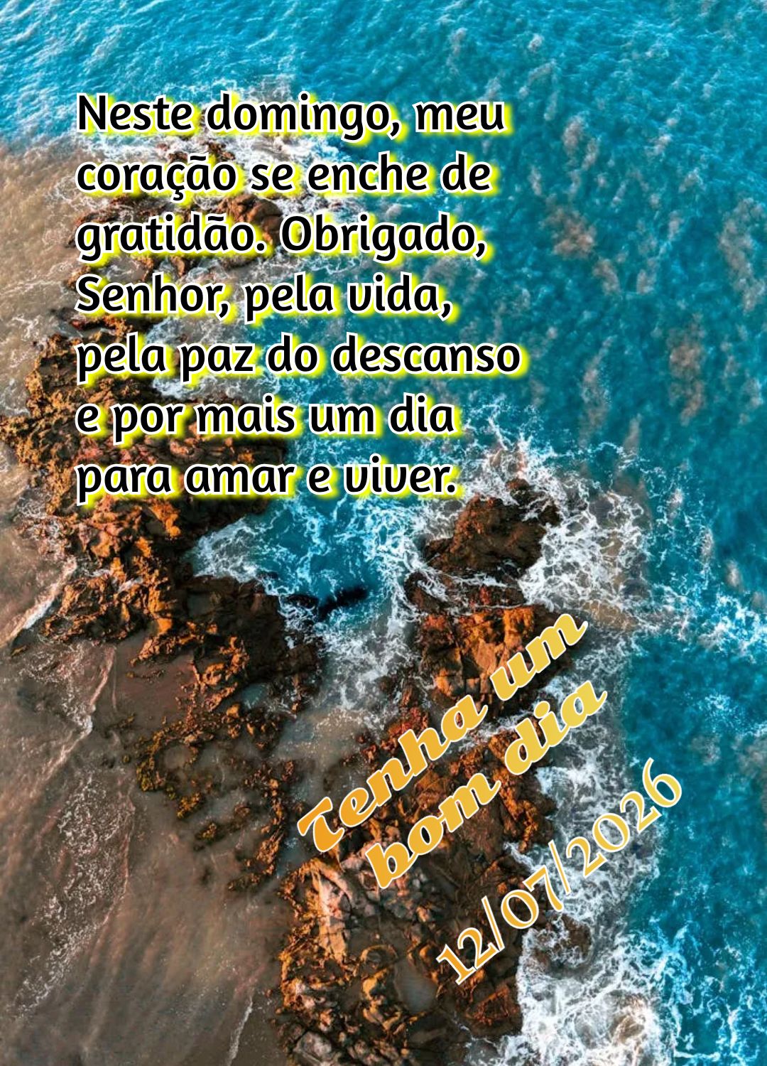 Neste domingo, meu coração se enche de gratidão. Obrigado, Senhor, pela vida, pela paz do descanso e por mais um dia para amar e viver. Tenha um bom d...