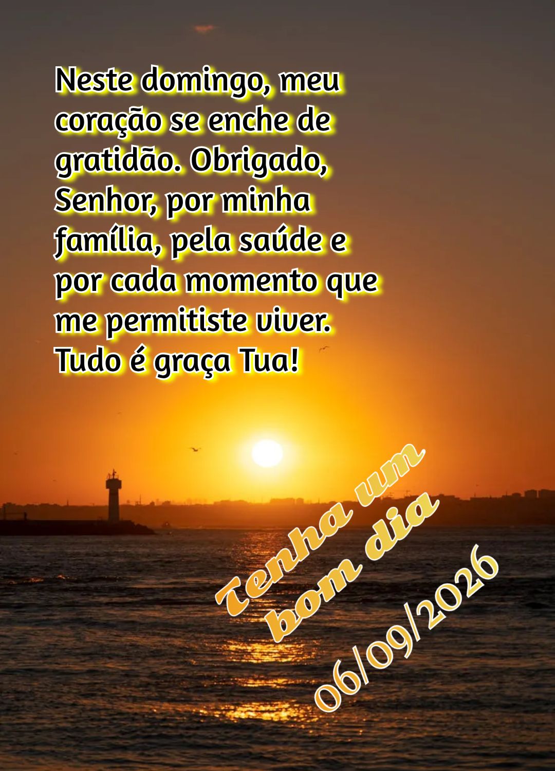 Neste domingo, meu coração se enche de gratidão. Obrigado, Senhor, por minha família, pela saúde e por cada momento que me permitiste viver. Tudo é...