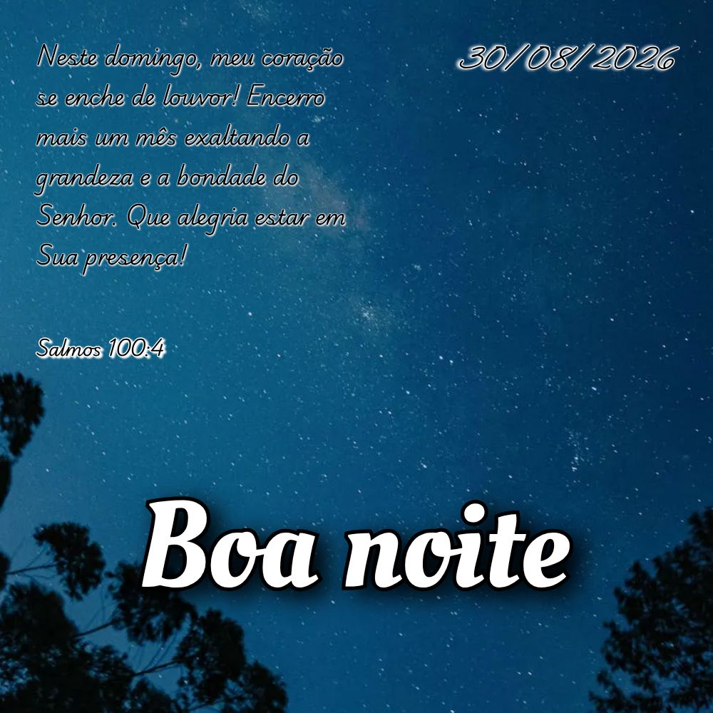 Neste domingo, meu coração se enche de louvor! Encerro mais um mês exaltando a grandeza e a bondade do Senhor. Que alegria estar em Sua presença! Sal...