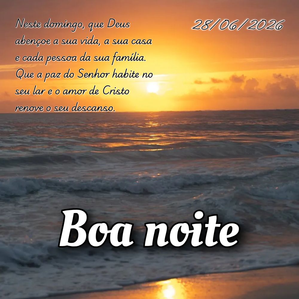Neste domingo, que Deus abençoe a sua vida, a sua casa e cada pessoa da sua família. Que a paz do Senhor habite no seu lar e o amor de Cristo renove o ...