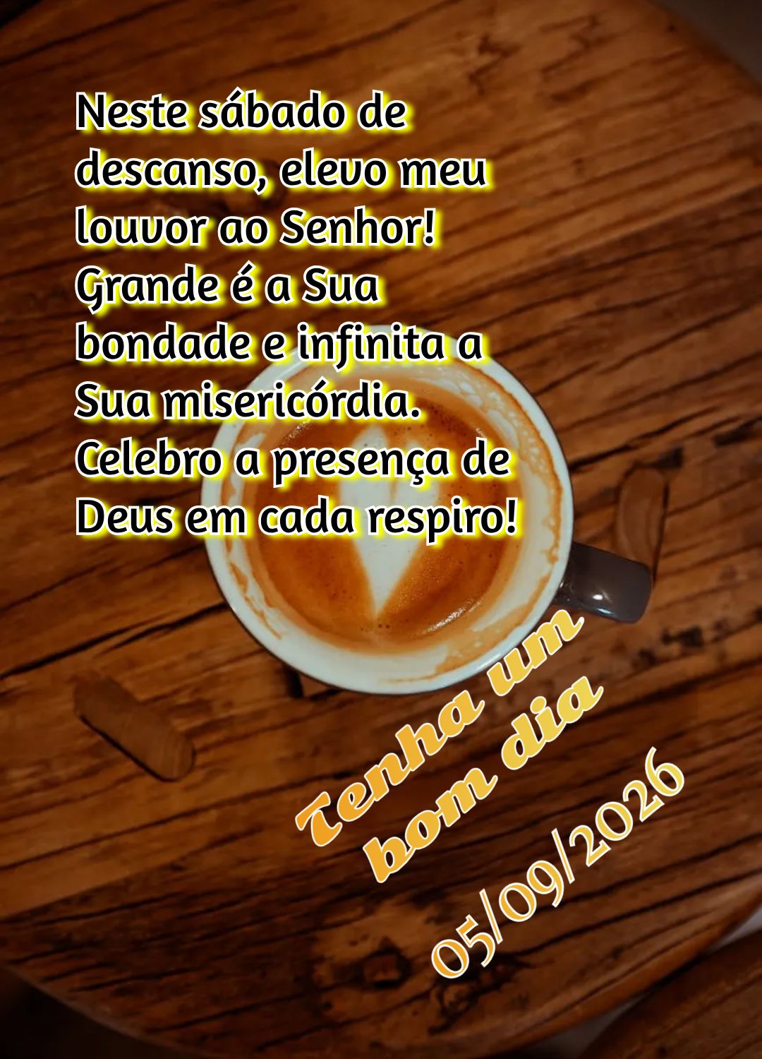 Neste sábado de descanso, elevo meu louvor ao Senhor! Grande é a Sua bondade e infinita a Sua misericórdia. Celebro a presença de Deus em cada respir...