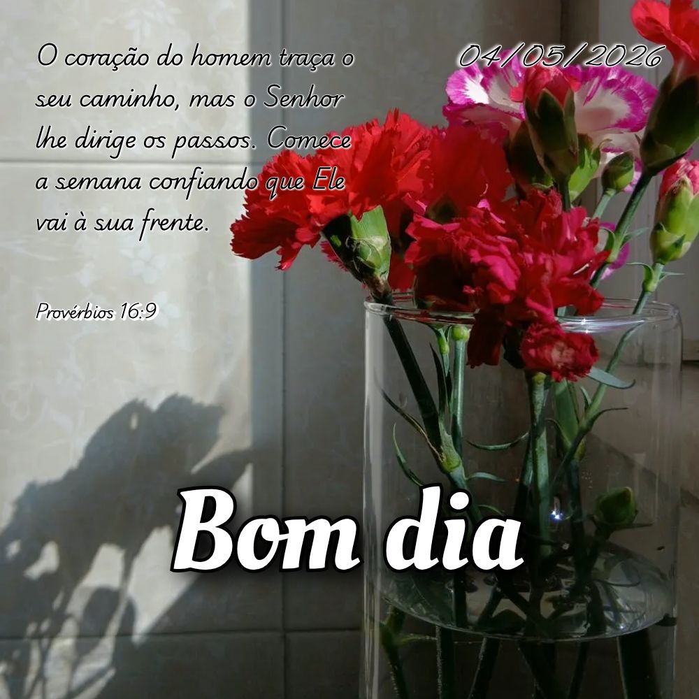 O coração do homem traça o seu caminho, mas o Senhor lhe dirige os passos. Comece a semana confiando que Ele vai à sua frente. Provérbios 16:9