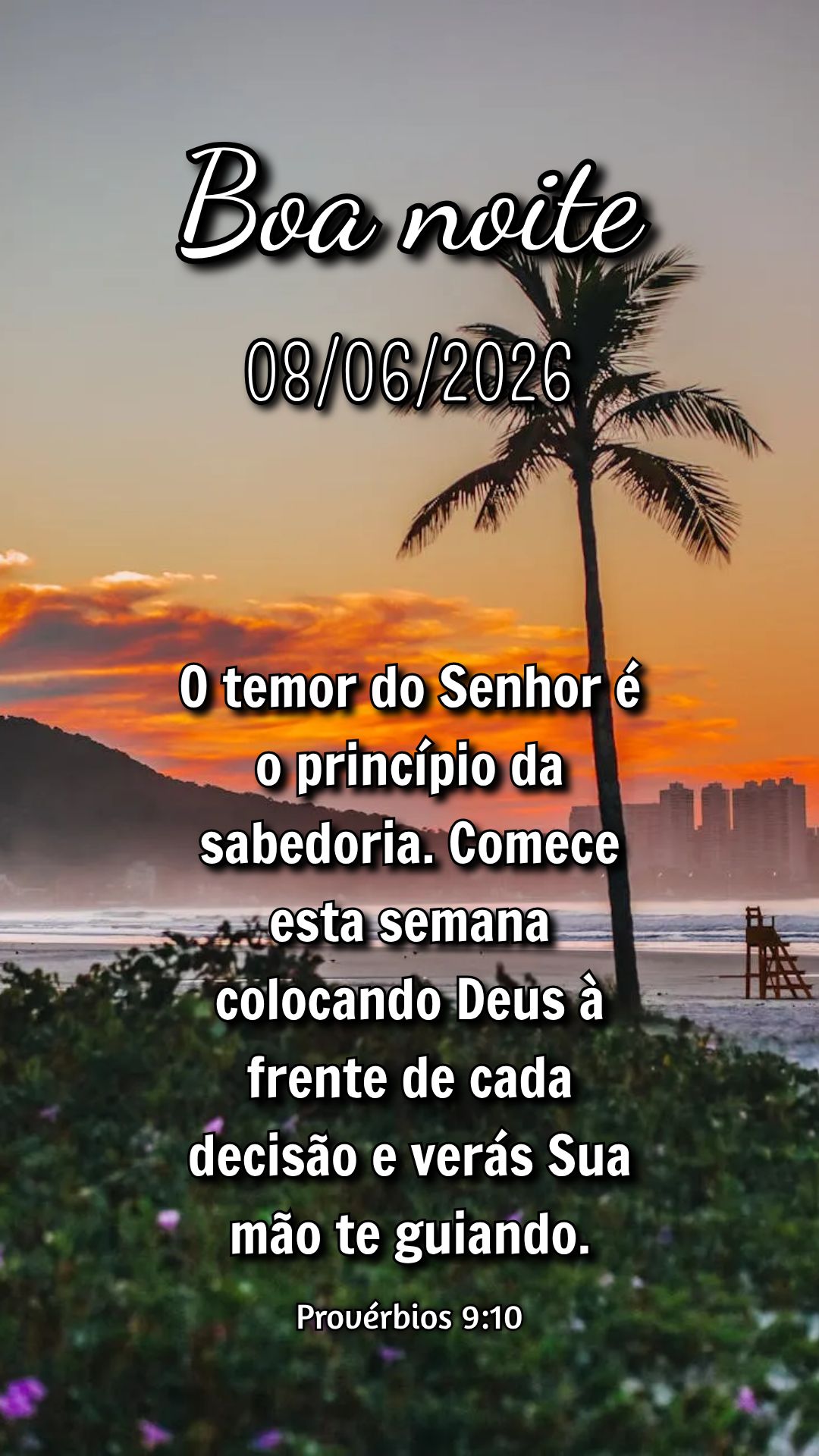 O temor do Senhor é o princípio da sabedoria. Comece esta semana colocando Deus à frente de cada decisão e verás Sua mão te guiando. Provérbios 9:...