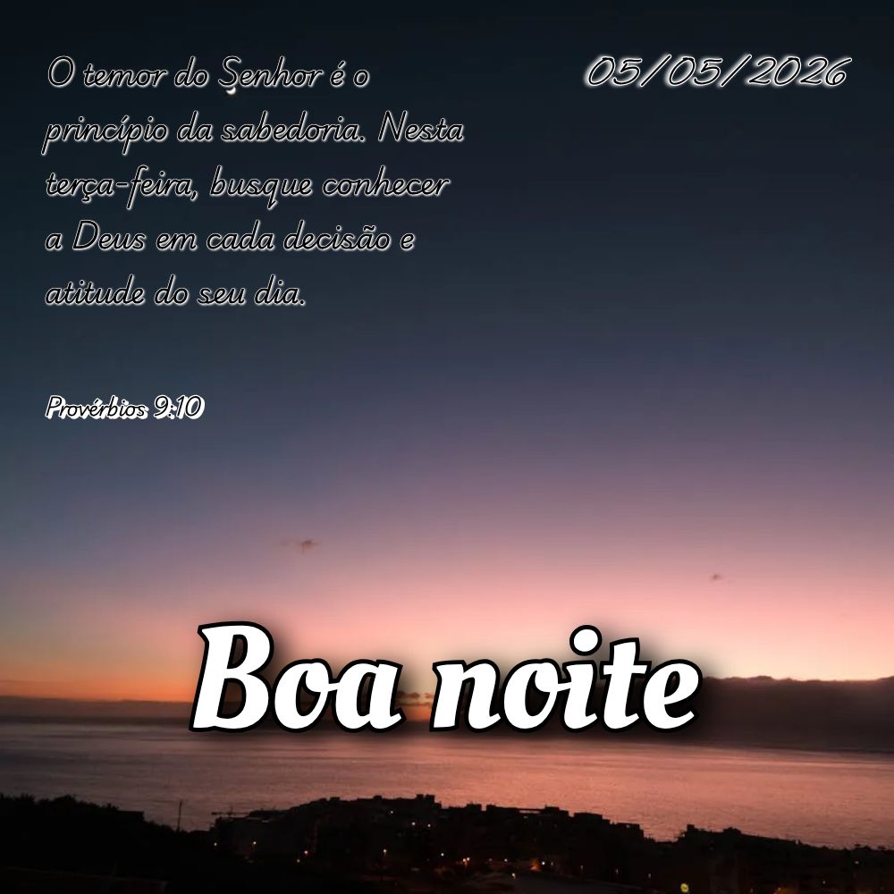 O temor do Senhor é o princípio da sabedoria. Nesta terça-feira, busque conhecer a Deus em cada decisão e atitude do seu dia. Provérbios 9:10