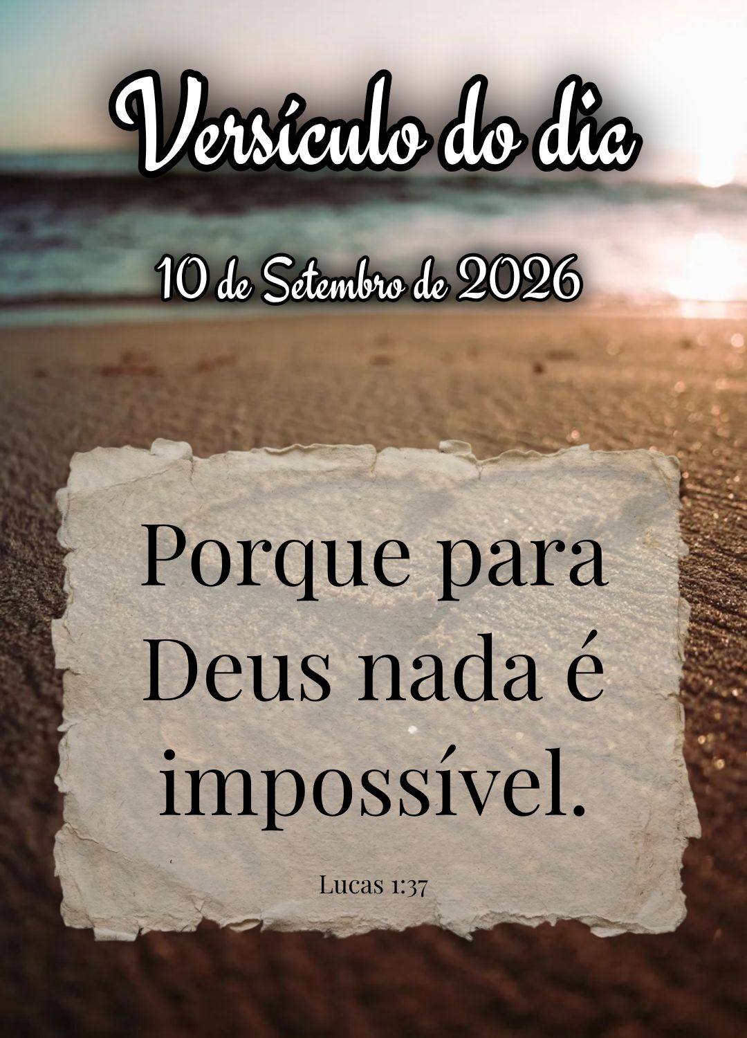 Porque para Deus nada é impossível. Versículo do dia Lucas 1:37