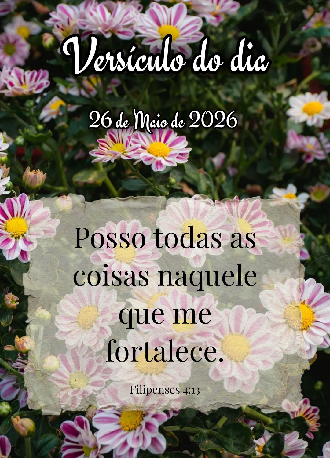 Posso todas as coisas naquele que me fortalece. Versículo do dia Filipenses 4:13