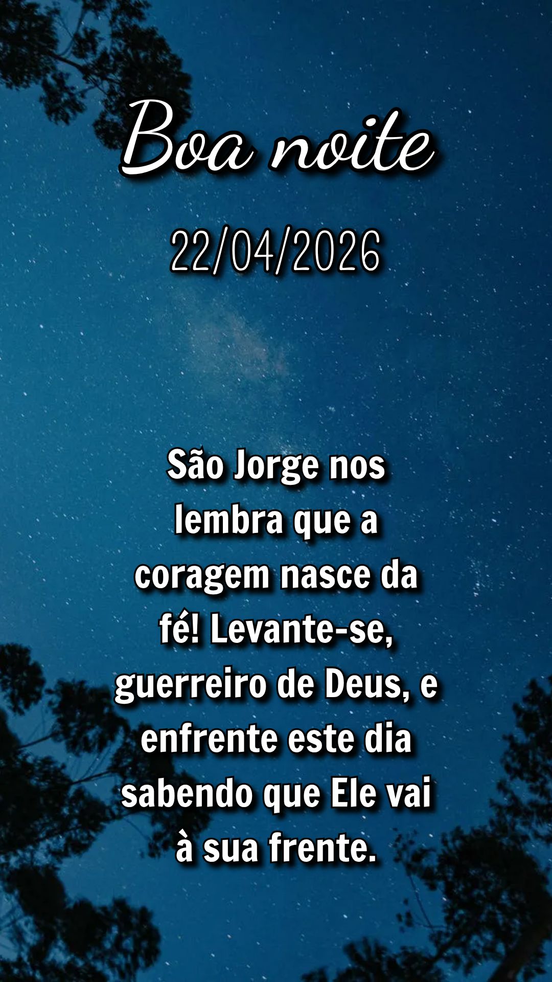 São Jorge nos lembra que a coragem nasce da fé! Levante-se, guerreiro de Deus, e enfrente este dia sabendo que Ele vai à sua frente.