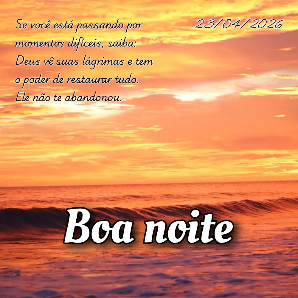 Se você está passando por momentos difíceis, saiba: Deus vê suas lágrimas e tem o poder de restaurar tudo. Ele não te abandonou.