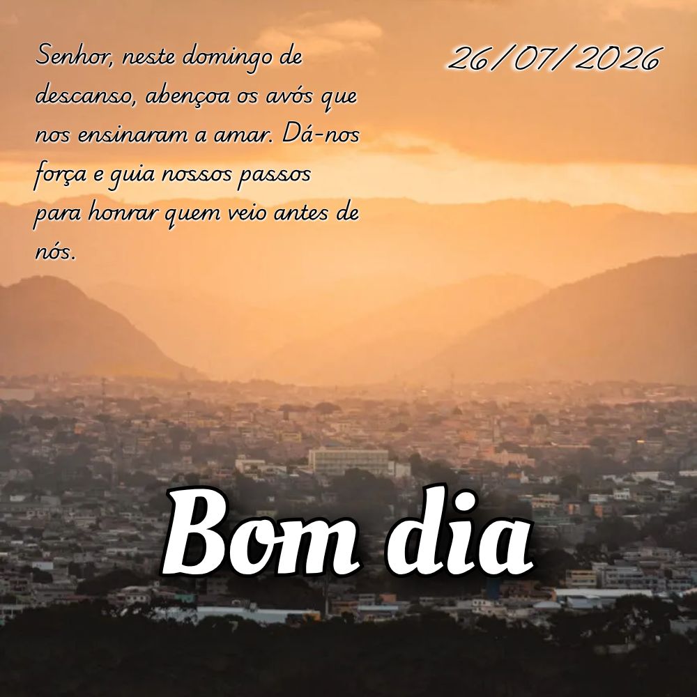 Senhor, neste domingo de descanso, abençoa os avós que nos ensinaram a amar. Dá-nos força e guia nossos passos para honrar quem veio antes de nós....