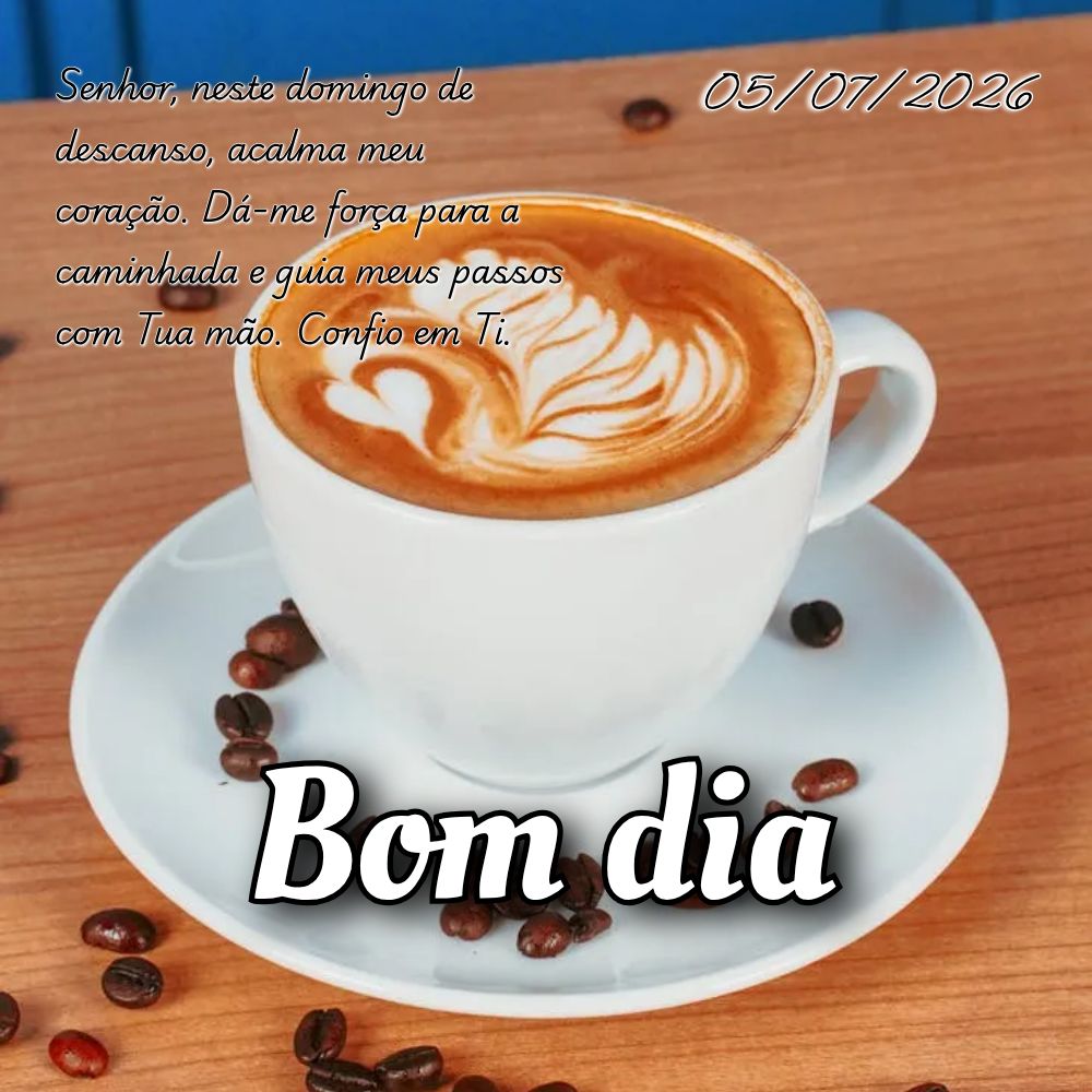 Senhor, neste domingo de descanso, acalma meu coração. Dá-me força para a caminhada e guia meus passos com Tua mão. Confio em Ti.