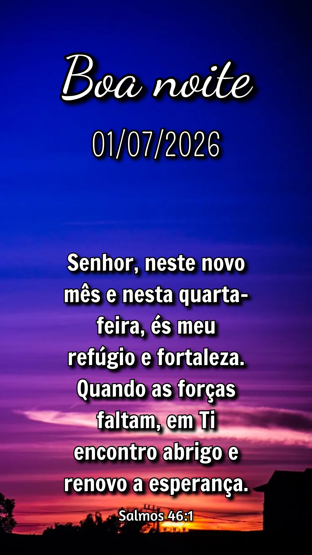 Senhor, neste novo mês e nesta quarta-feira, és meu refúgio e fortaleza. Quando as forças faltam, em Ti encontro abrigo e renovo a esperança. Salmos...