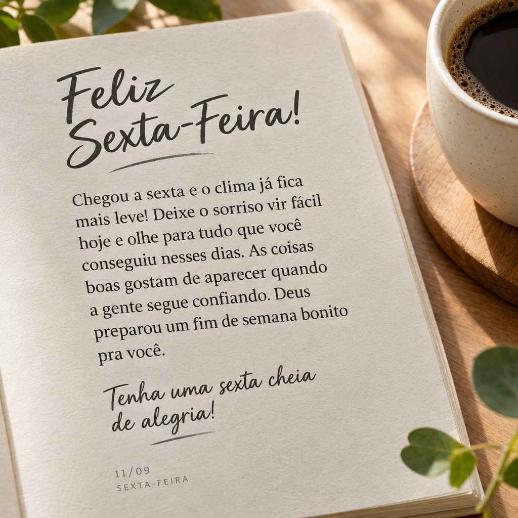 Tenha uma sexta cheia de alegria!