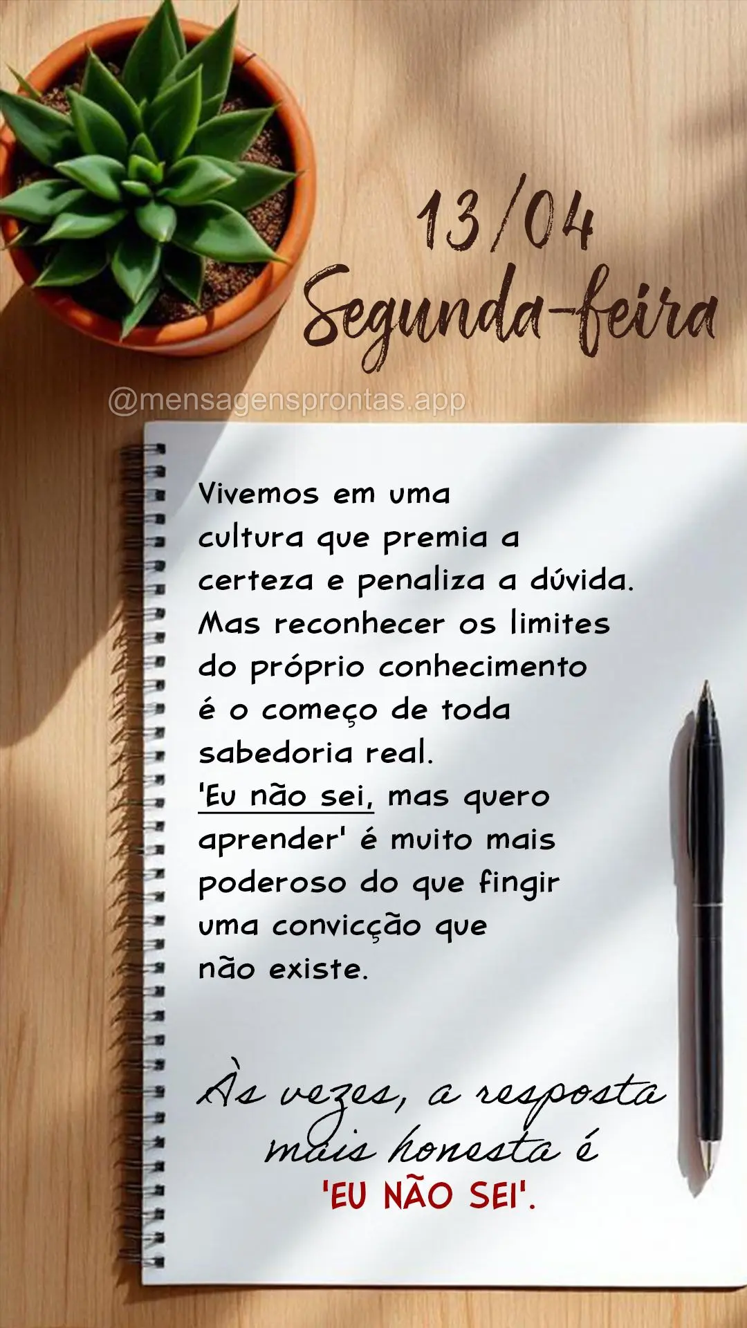 Vivemos em uma cultura que premia a certeza e penaliza a dúvida. Mas reconhecer os limites do próprio conhecimento é o começo de toda sabedoria real....