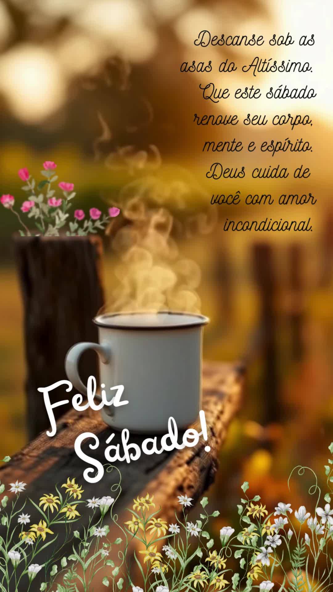 Descanse sob as asas do Altíssimo. Que este sábado renove seu corpo, mente e espírito. Deus cuida de você com amor incondicional. Feliz Sábado!
