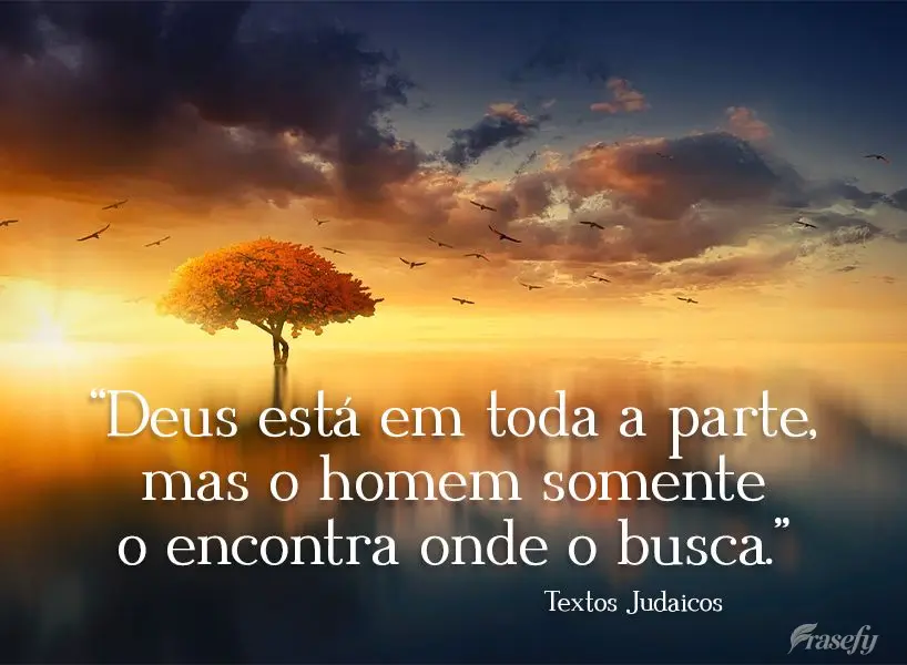 "Deus está em toda a parte, mas o homem somente o encontra onde o busca." Textos Judaicos
