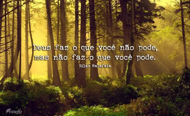 Deus faz o que você não pode, mas não faz o que você pode.  Silas Malafaia
