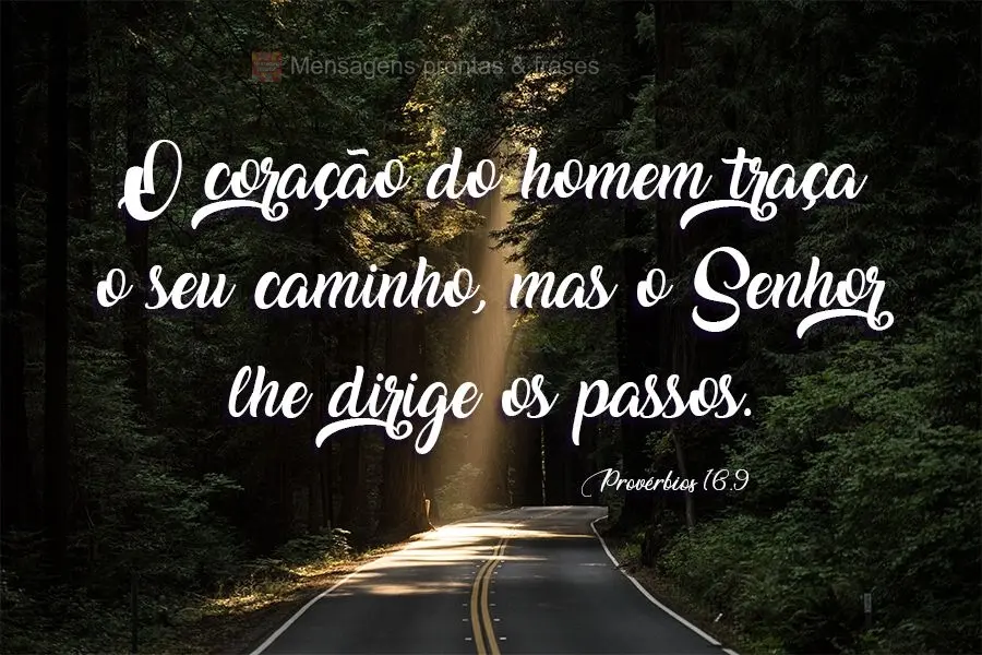 O coração do homem traça o seu caminho, mas o Senhor lhe dirige os passos. 
 Provérbios 16.9