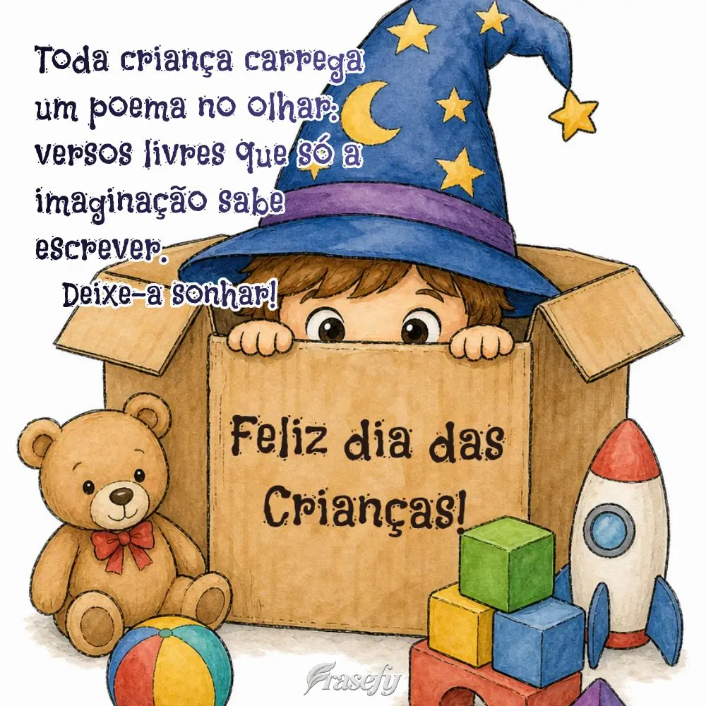 Toda criança carrega um poema no olhar: versos livres que só a imaginação sabe escrever. Feliz dia das Crianças! Deixe-a sonhar!