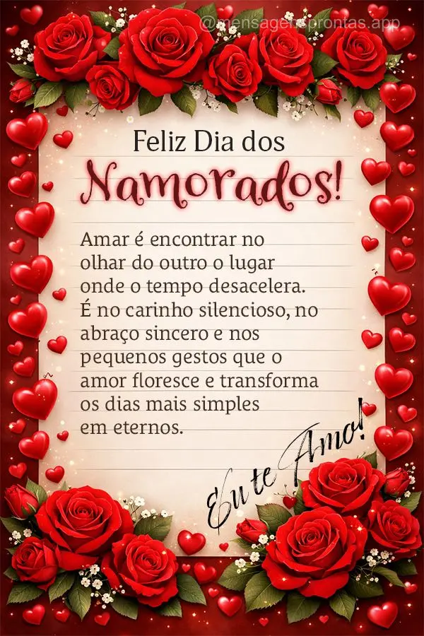 Amar é encontrar no olhar do outro o lugar onde o tempo desacelera. é no carinho silencioso, no abraço sincero e nos pequenos gestos que o amor flores...