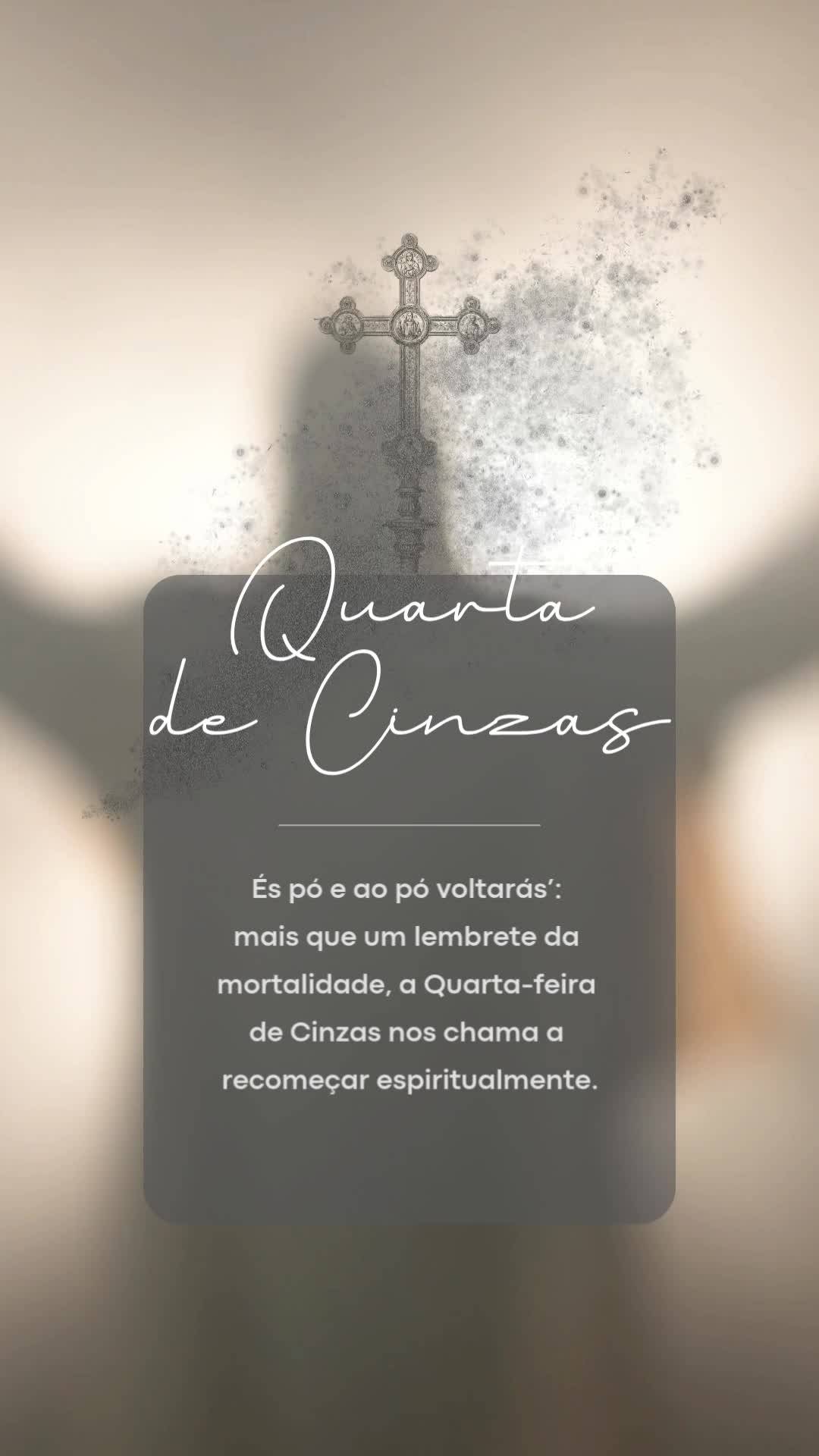 És pó e ao pó voltarás’: 
mais que um lembrete da 
mortalidade, a Quarta-feira 
de Cinzas nos chama a 
recomeçar espiritualmente. Quarta de Ci...